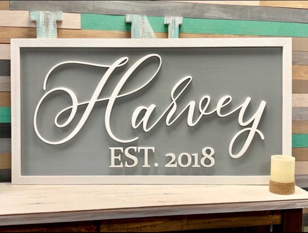 3D Family Name Sign